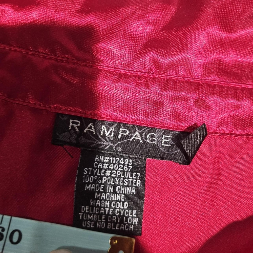 Red gothic vampiric y2k vintage rampage satin blouse - Picture 5 of 5